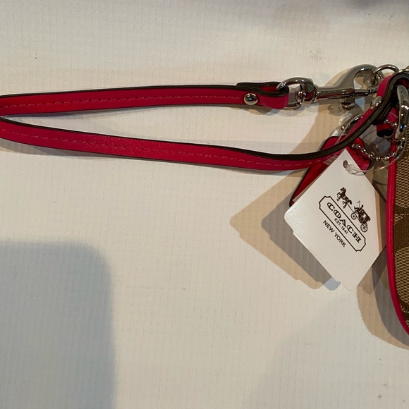 Coach wristlet NWT signature print hot pink trim - Picture 3 of 7